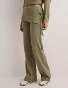 Nelly - Grön - Effortless Knit Overlay Pants