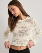 Only - Vit - Onlelke Life Ls Pullover Knt Noos