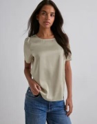 Pieces - Beige - Pcjessa Ss O-Neck Top Wvn Noos Bc