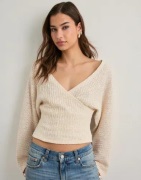 Nelly - Beige - Knit Wrap Sweater
