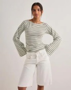 Nelly - Grön - Stripe Wide Sleeve Top