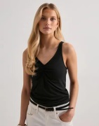 Pieces - Svart - Pcmaliva Sl V-Neck Top Jrs Noos Bc