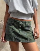 Nelly - Grön - Mini Pattern Jeans Skirt