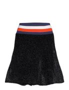 Lurex Flare Skirt Kort Kjol Black Tommy Hilfiger