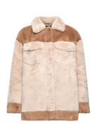 Yvonne Faux Fur Jacket Outerwear Faux Fur Beige Lexington Clothing
