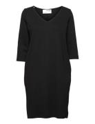 Slfcaro-Tunni 3/4Hort Dress Kort Klänning Black Selected Femme