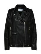 Slfmadison Leather Jacket B Noos Läderjacka Skinnjacka Black Selected ...