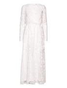 Viwedy L/S V-Neck Maxi Dress/Br/Dc Maxiklänning Festklänning White Vil...