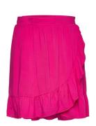 Vipaya Wrap Hw Short Skirt/Su - Noos Kort Kjol Pink Vila