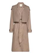 Fqtuksy-Jacket Trench Coat Rock Brown FREE/QUENT