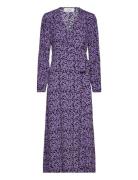 Cheslimd Print Wrap Dress Maxiklänning Festklänning Purple Modström