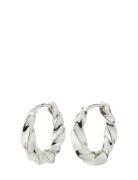 Pilgrim Taffy Recycled Medium Swirl Hoop Earrings Silver