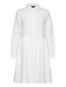 Andrea Linen Dress Kort Klänning White Lexington Clothing