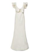 Plisse Maxi V-Neck Dress Maxiklänning Festklänning Cream ROTATE Birger...
