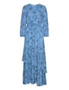 Maxi Length Ruffle Dress Maxiklänning Festklänning Blue IVY OAK