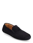 Slhsergio Suede Penny Driving Shoe Loafers Låga Skor Navy Selected Hom...