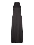 Slfregina Halterneck Ankle Dress B Maxiklänning Festklänning Black Sel...