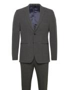 Slhslim-Josh Gr Blu Chk Suit Adv B Kostym Grey Selected Homme