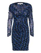 Dvf Ganesa Mini Dress Kort Klänning Blue Diane Von Furstenberg