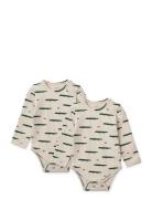 Yanni Baby Printed Lonsleeve Bodystocking 2-Pack Bodies Long-sleeved C...