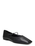 ALOHAS Sway Black Leather Ballet Flats Svart