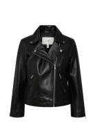 Yasphil 7/8 Leather Jacket Läderjacka Skinnjacka Black YAS
