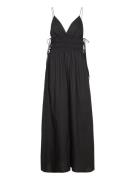 Cotton Dress With Side Ties Maxiklänning Festklänning Black Mango