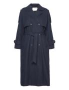 Slfnala Wool Trenchcoat Outerwear Coats Winter Coats Navy Selected Fem...