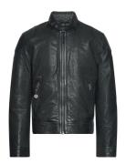 Leather Racer Jacket Läderjacka Skinnjacka Black Superdry