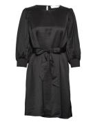 Slfreya 3/4 Short Dress B Kort Klänning Black Selected Femme