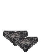 Lindex Brief Thong Reg Iris 2 Pack Svart