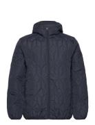 Lindbergh Puffer Jacket With Hood Marinblå