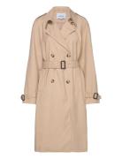 Horizon Trenchcoat Trench Coat Rock Beige Minus