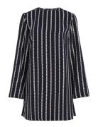 Argyle Stripe Crepe Shift Dress Kort Klänning Black Tommy Hilfiger
