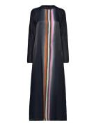 Lynette - Tramline Colomn Ls Dress Maxiklänning Festklänning Black Rab...
