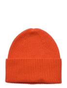 Davida Cashmere Fold Rib Cap Orange