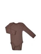 Body Ls, Rose Brown Drop Needle, Merino Wool Bodies Long-sleeved Brown...