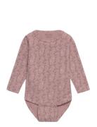 Body Ls Aop Bodies Long-sleeved Pink Minymo