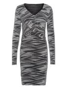 Onlqueen L/S V-Neck Glitter Dress Jrs Kort Klänning Grey ONLY
