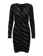 ONLY Onlnew Pella L/S Wrap Foil Dress Jrs Svart