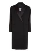 Tuxedo Wool Satin Coat Outerwear Coats Winter Coats Black Calvin Klein