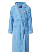 Quinn Cotton-Mix Hoodie Robe With Contrast Piping Morgonrock Blue Lexi...