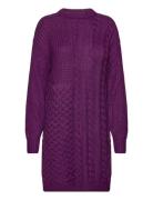Vikana L/S Detailed Knit Dress /B Kort Klänning Purple Vila