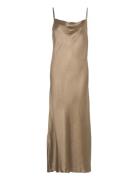 Slfsilva Ankle Strap Dress B Maxiklänning Festklänning Gold Selected F...