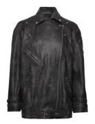 2Nd Jagger - Uneven Leather Läderjacka Skinnjacka Black 2NDDAY