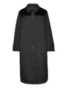 Long Quilted Coat Kviltad Jacka Black Esprit Collection