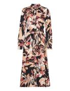 Esprit Collection Patterned Satin Dress Beige