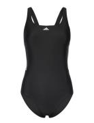 Adidas Mid 3 Stripes Swimsuit Baddräkt Badkläder Black Adidas Performa...