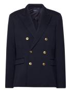 Knit Double-Breasted Blazer Blazers Double Breasted Blazers Navy Polo ...