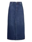 Rory Denim Skirt Lång Kjol Blue Noella